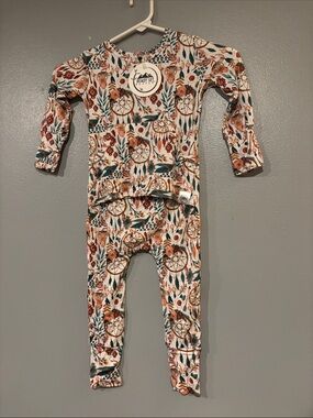 Kids Organic Dreamcatcher One-Piece - Cream with Rust & Teal